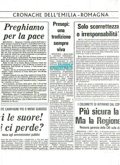Articolo di giornale «Presepi: una tradizione sempre viva»