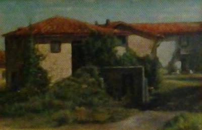 Casa colonica tra il verde, dipinto a olio di Fernando Zannoli